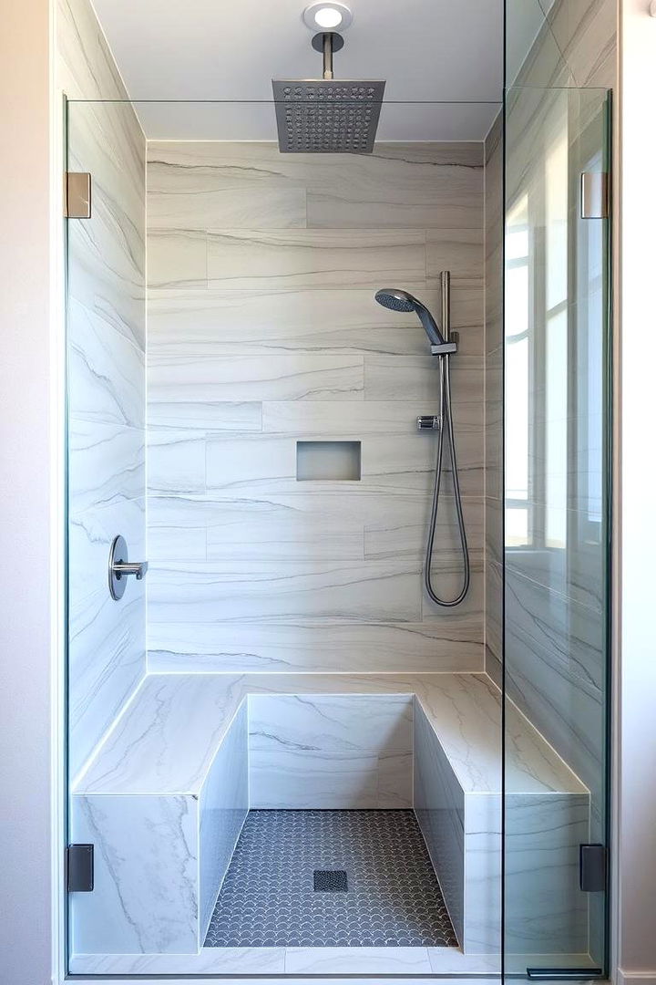 Built in Bench Seating - 22 Modern Shower Ideas
