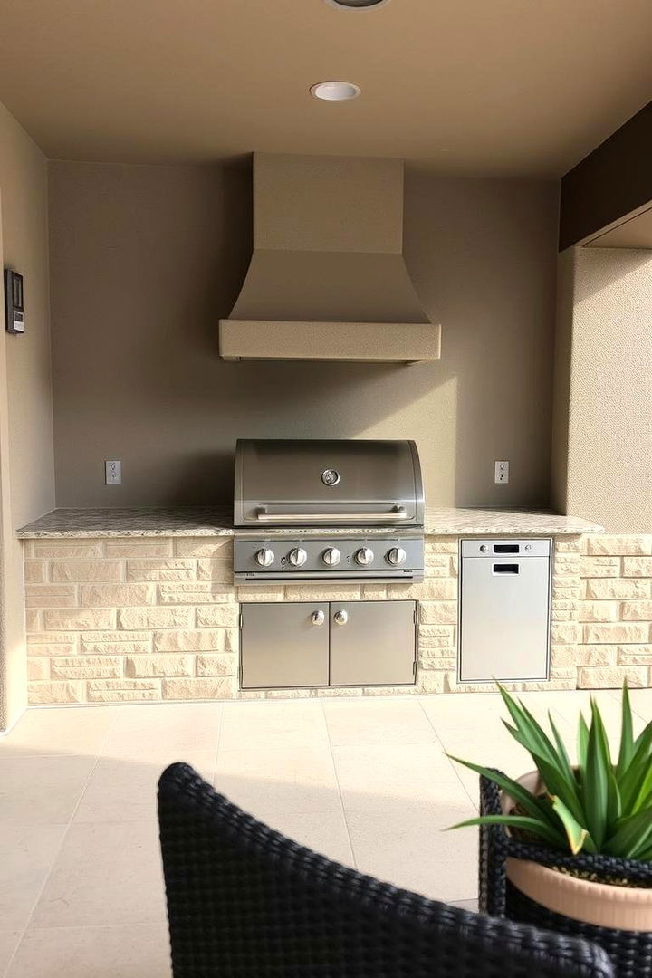 Built in Grill Masterpiece - 22 Stucco Outdoor Kitchen Ideas