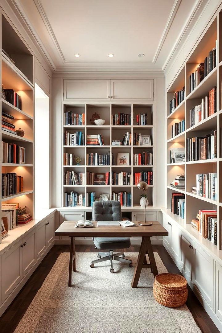 Built in Library Shelves - 22 Office Shelving Ideas