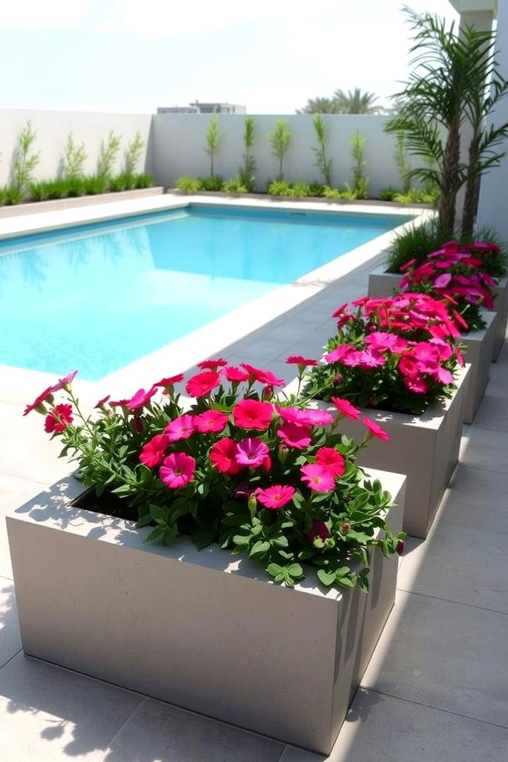 Built in Planters and Lush Greenery - 22 above ground pool ideas