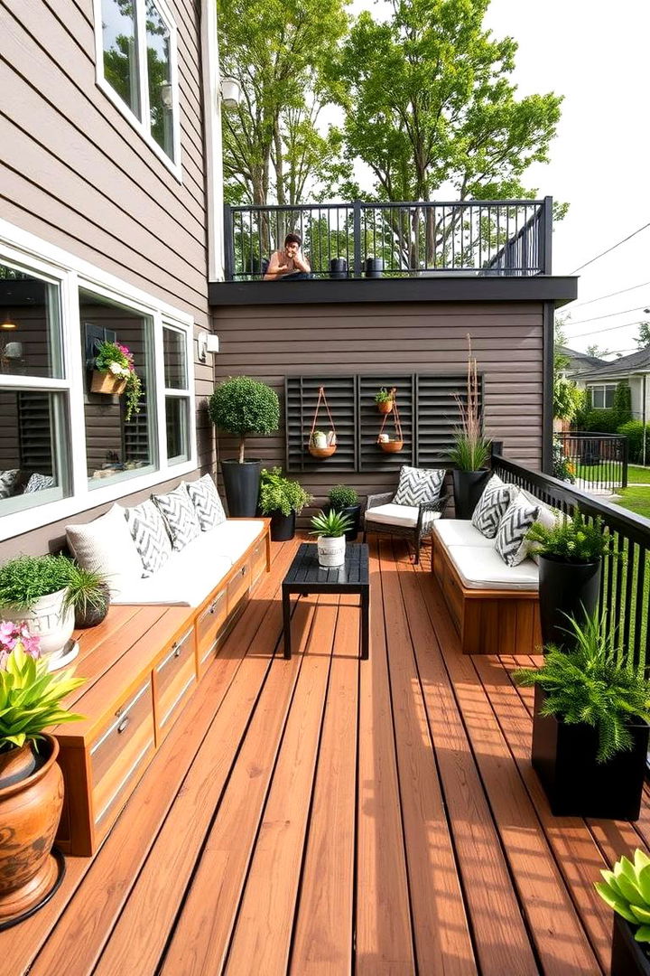 Built in Seating and Storage - 22 Front Porch Deck Ideas