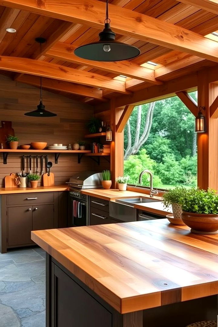 Butcher Block Countertops - 22 Types of Outdoor Kitchen Countertops