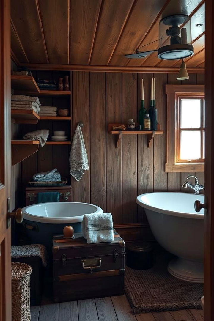 Cabin Style Storage Solutions - 22 Nautical Bathroom Ideas