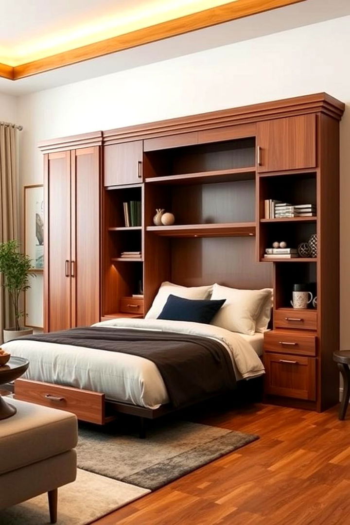 Cabinet Style Murphy Bed with Hidden Storage - 22 Murphy Bed Ideas