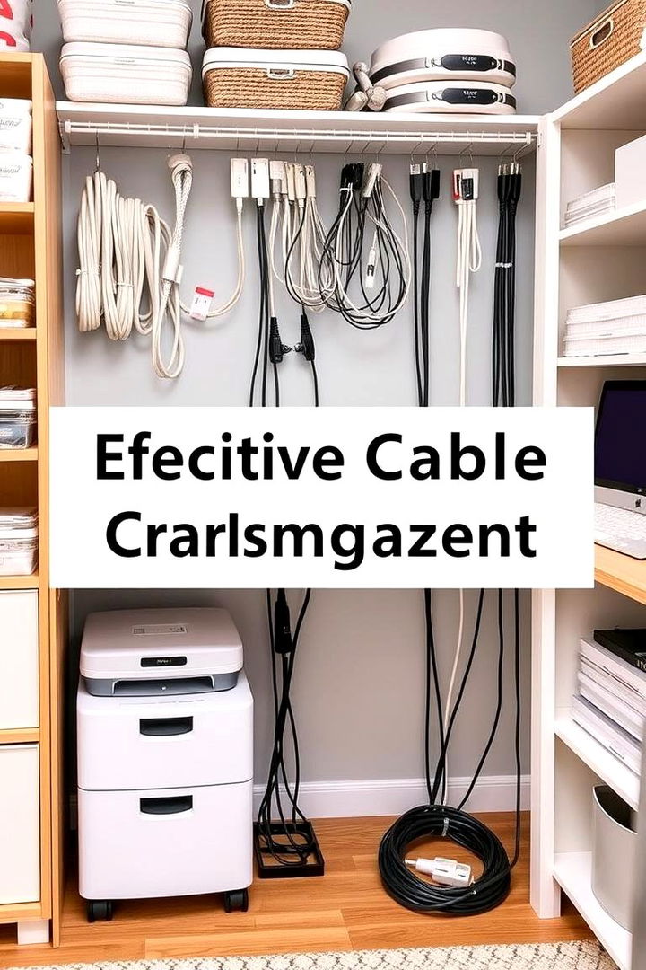 Cable Management Solutions for Neat Lines - 22 Craft Room Organization Ideas