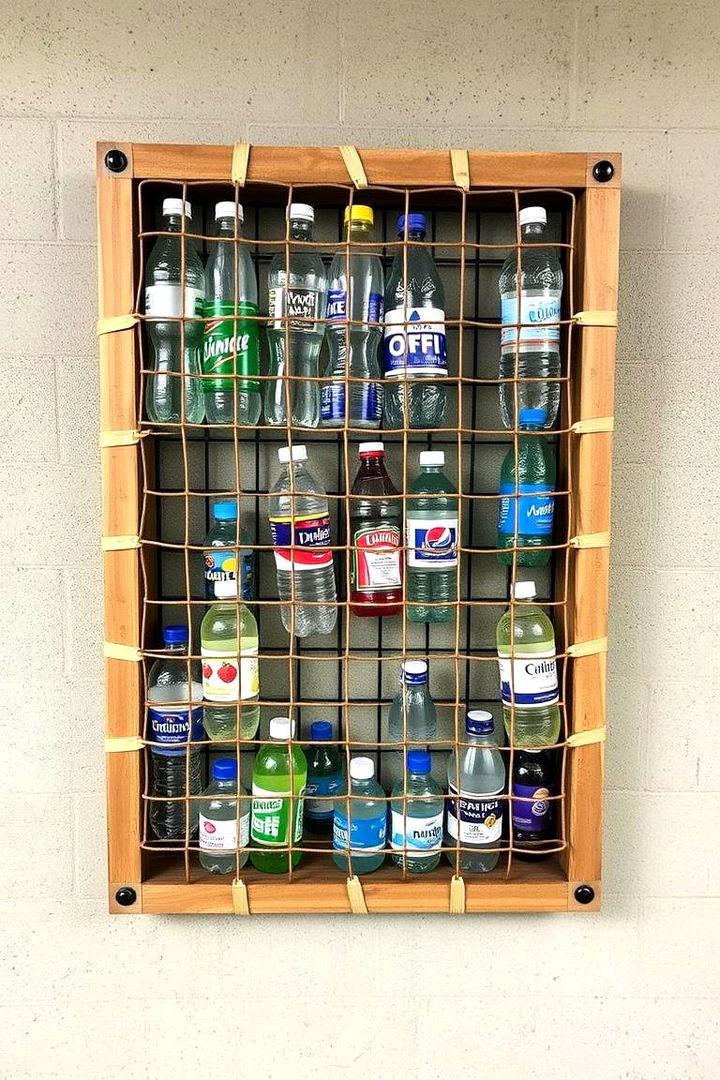 Cable Tie Bottle Mesh Panels - 22 Water Bottle Storage Ideas