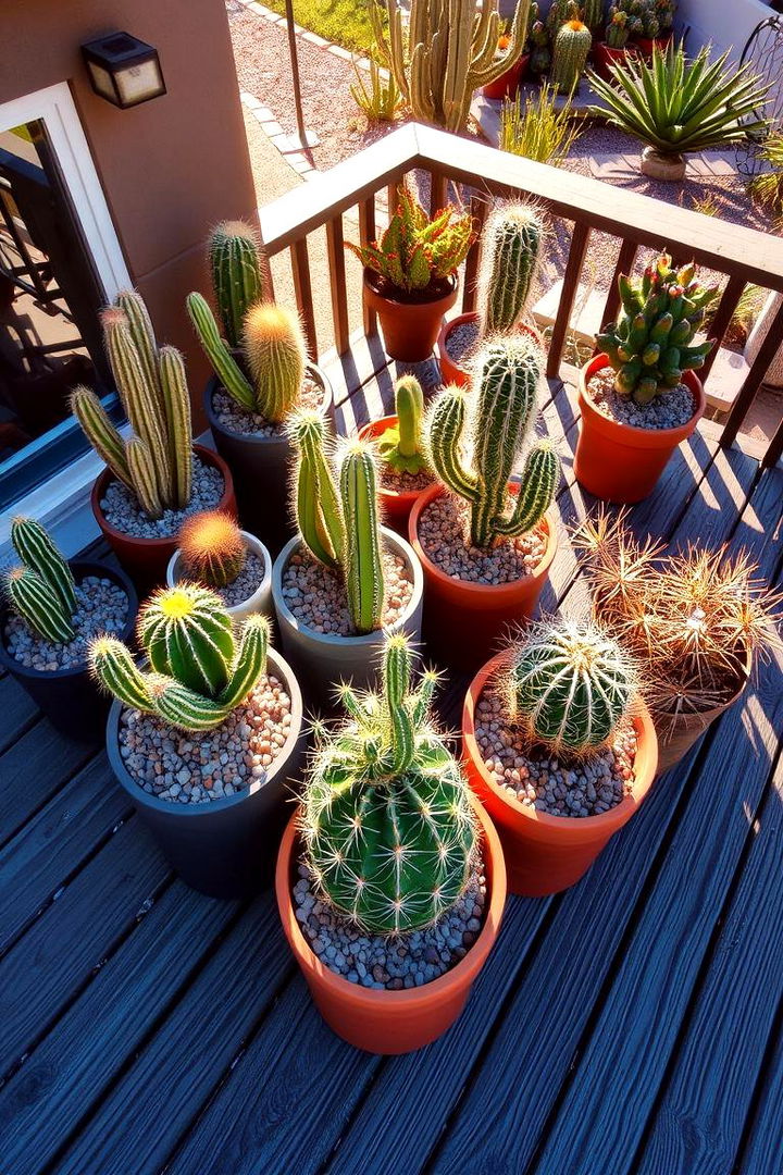 Cacti and Desert Plant Display - 22 Deck Decorating Ideas With Plants