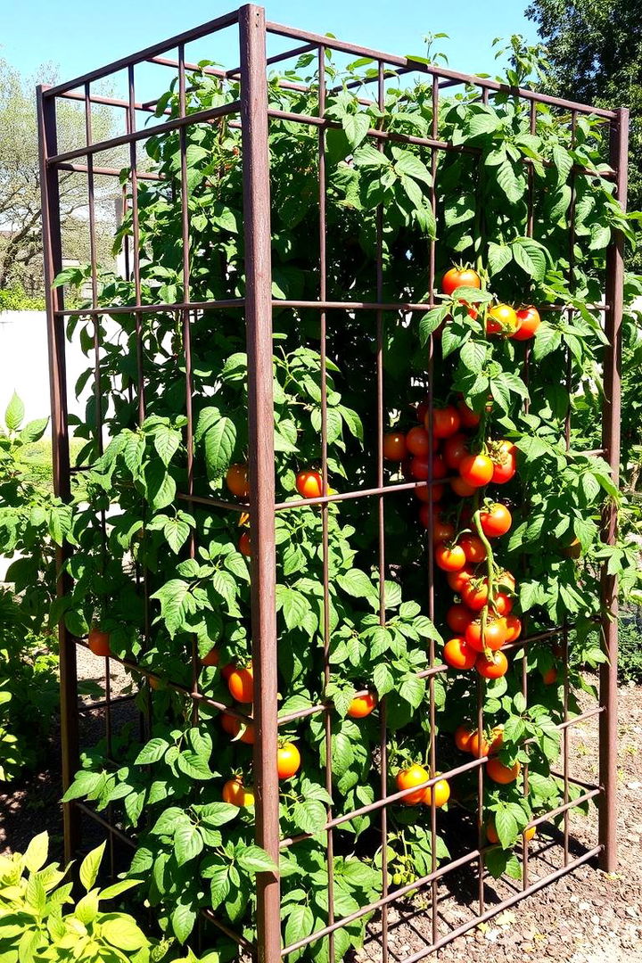 Cage style Tomato Trellis Support - 22 Tomato Trellis Ideas