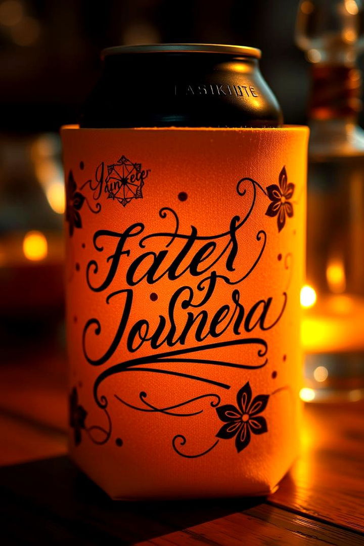 Calligraphy Cursive Koozie - 22 Wedding Koozie Ideas