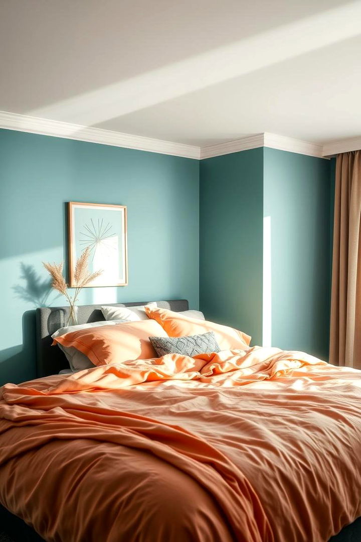 Calming Bedroom Sanctuary - 22 Teal and Orange Color Scheme for Your Rooms