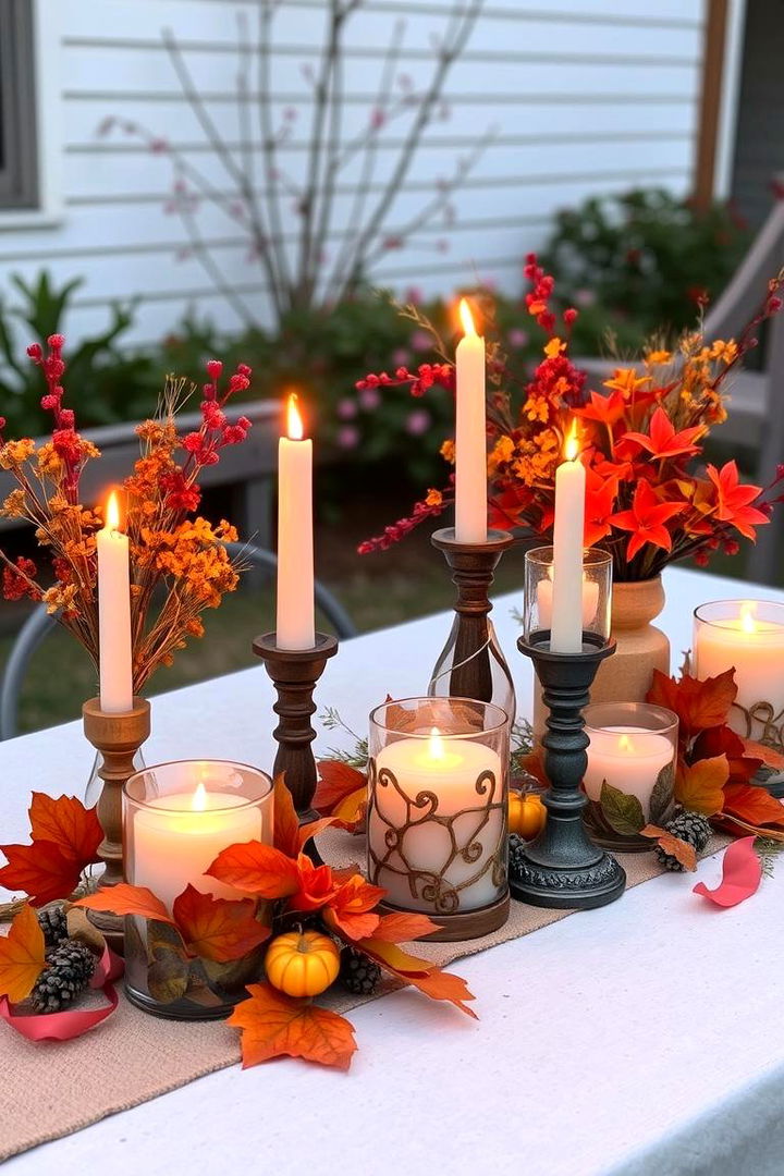 Candle Arrangements for Cozy Evenings - 22 Fall Porch Decor Ideas