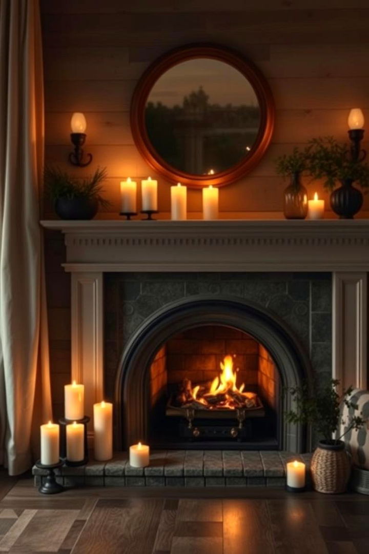 Candlelight Effect Glow - 22 Fireplace Lighting Ideas