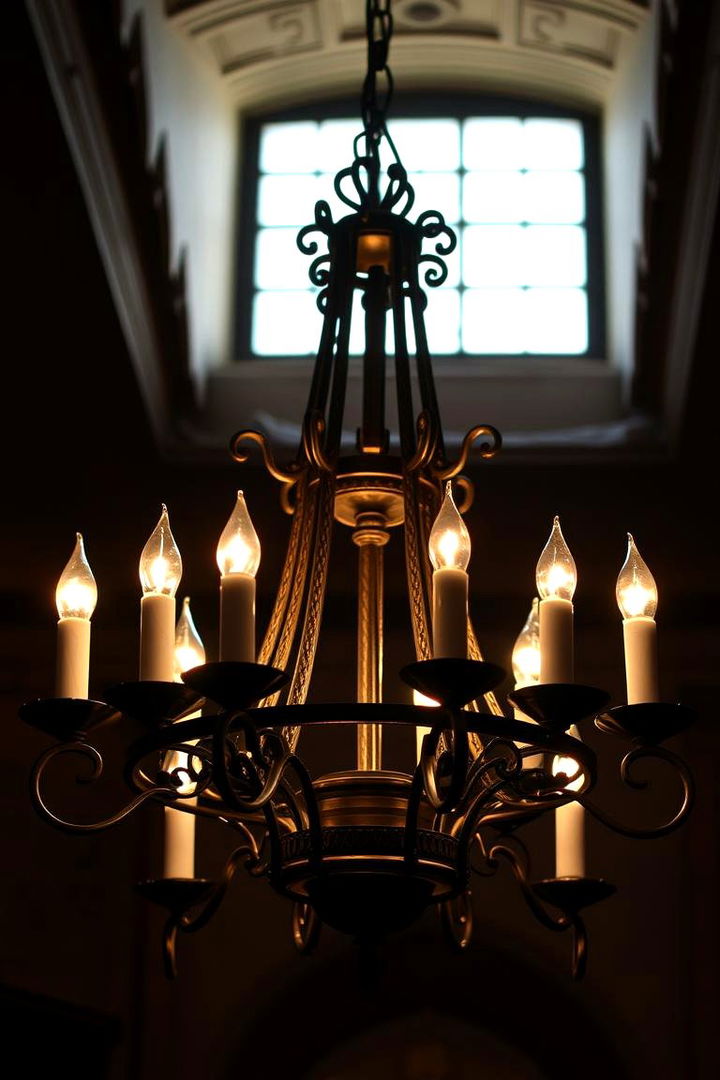Candlelit Iron Chandeliers - 22 Medieval Home Decor Ideas