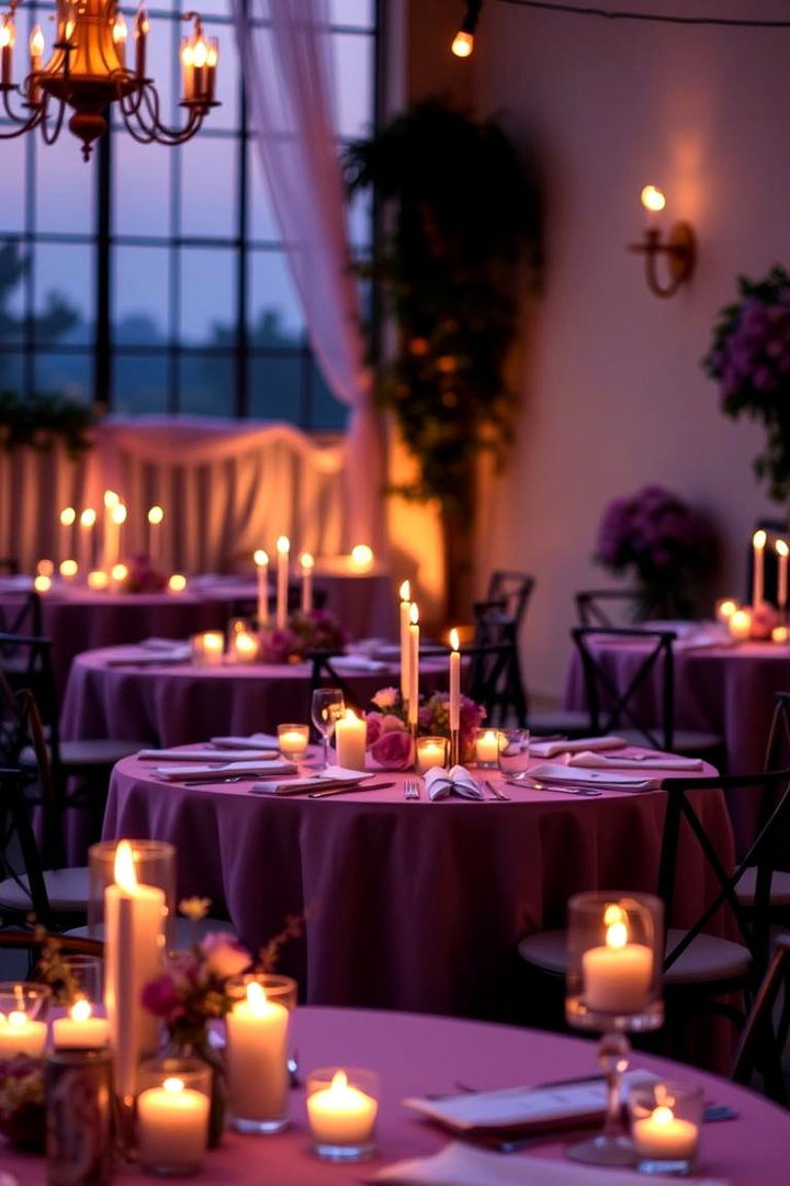 Candlelit Purple Magic - 22 Purple Wedding Theme Ideas