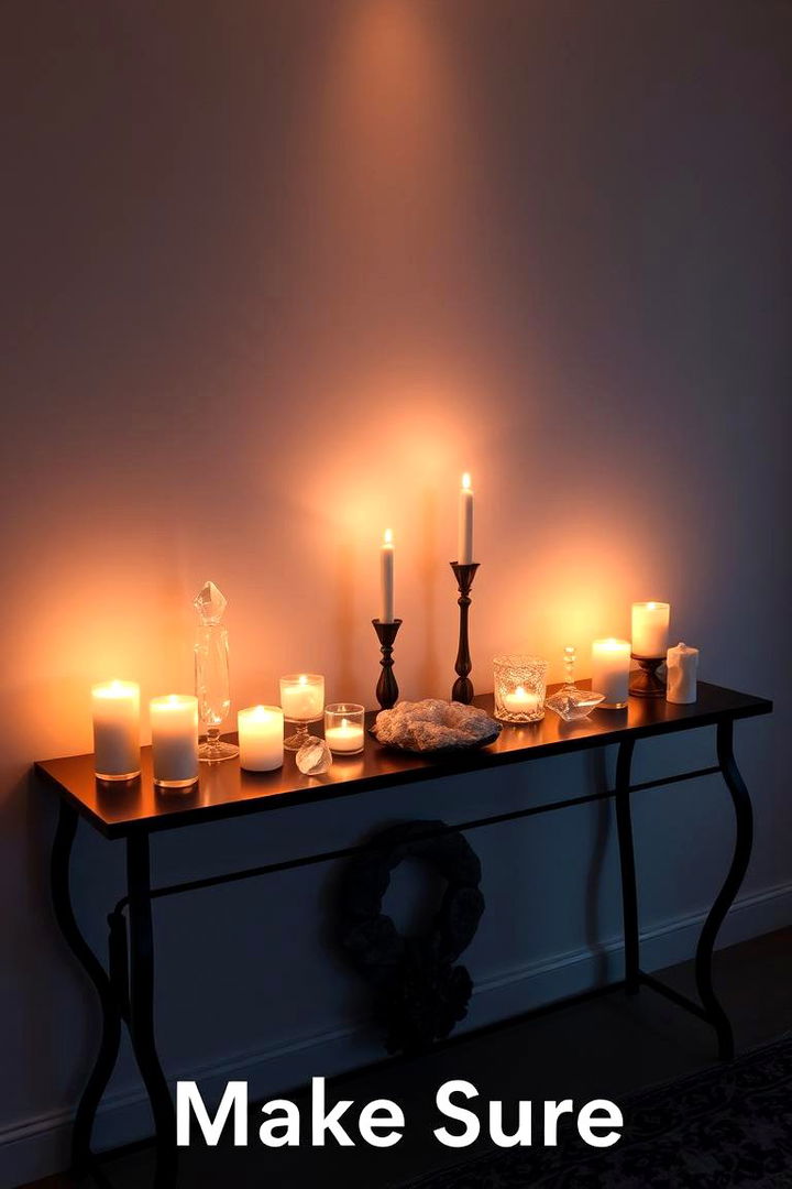 Candles and Crystals - 22 Console Table Decor Ideas