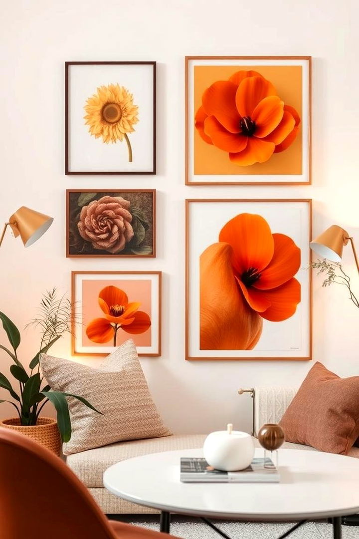 Captivating Burnt Orange Artwork - 22 Burnt Orange Living Room Ideas