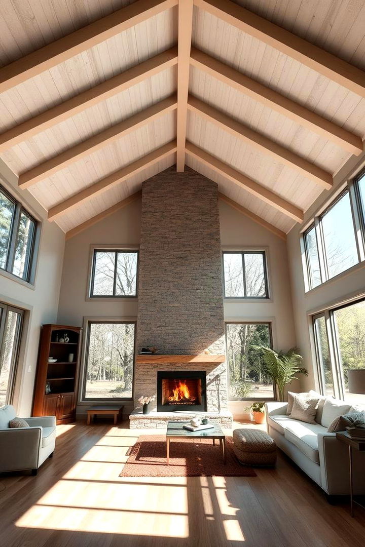 Captivating Natural Lighting - 22 Rooms With Fireplaces With Vaulted Ceilings Features