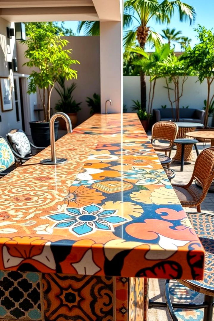 Captivating Patterned Countertops - 22 Outdoor Countertop Ideas