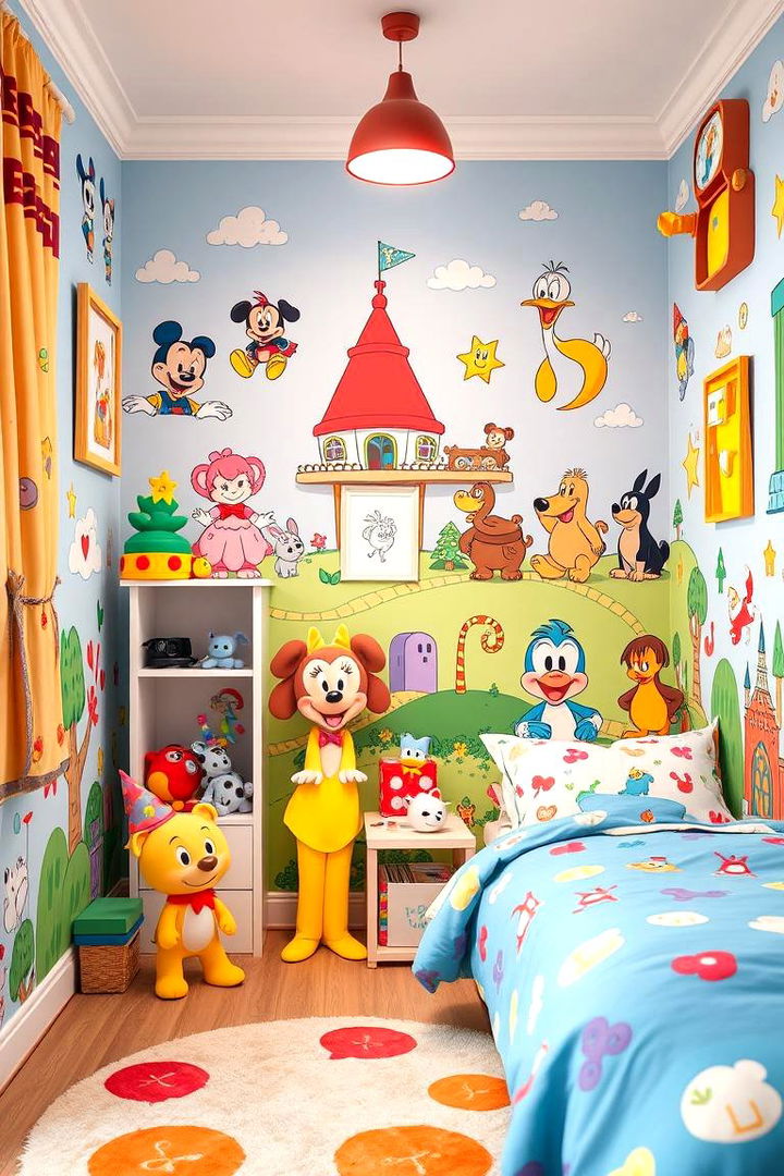 Cartoon Character Corners - 22 Kids Room Paint Ideas