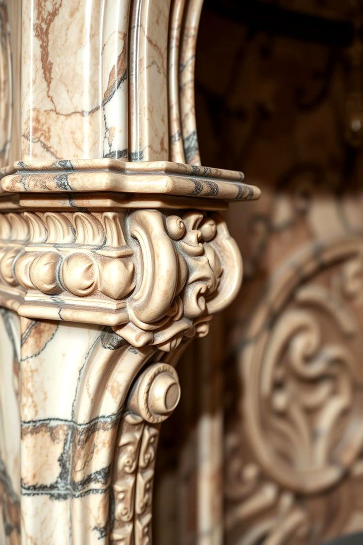 Carved Marble Accents - 22 Marble Fireplace Ideas