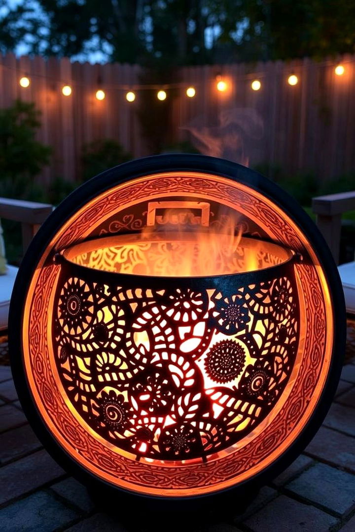 Carved Metal Art Fire Pit - 22 Truck Rim Fire Pit Ideas