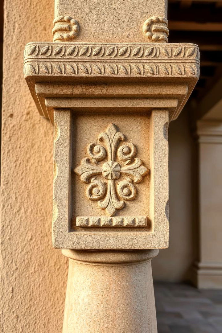 Carved Stone Accents - 22 spanish style front porch ideas