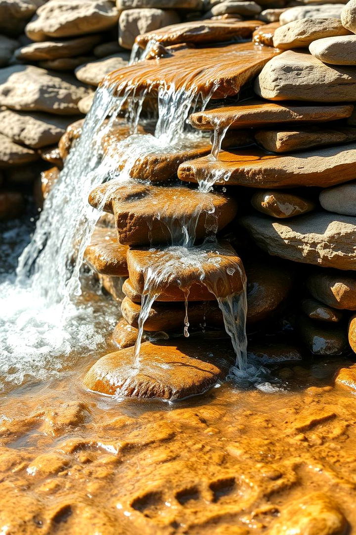 Cascading Waterfall Feature - 22 Rock Landscaping Ideas