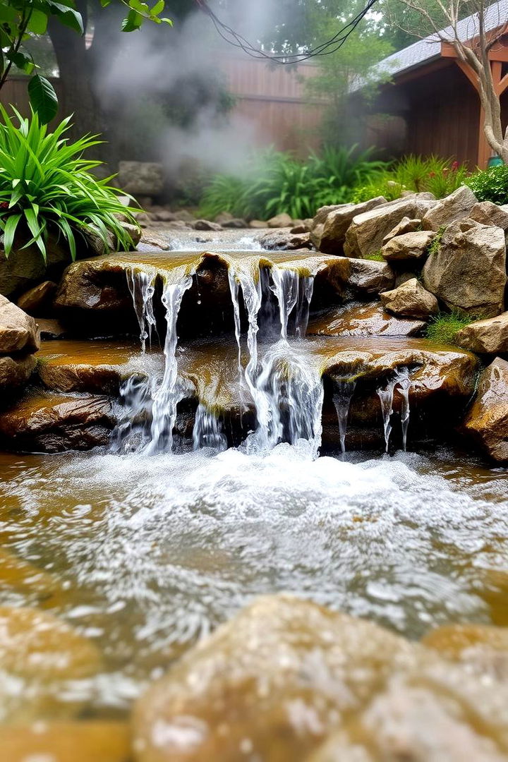 Cascading Waterfall Oasis - 22 Tropical Backyard Ideas