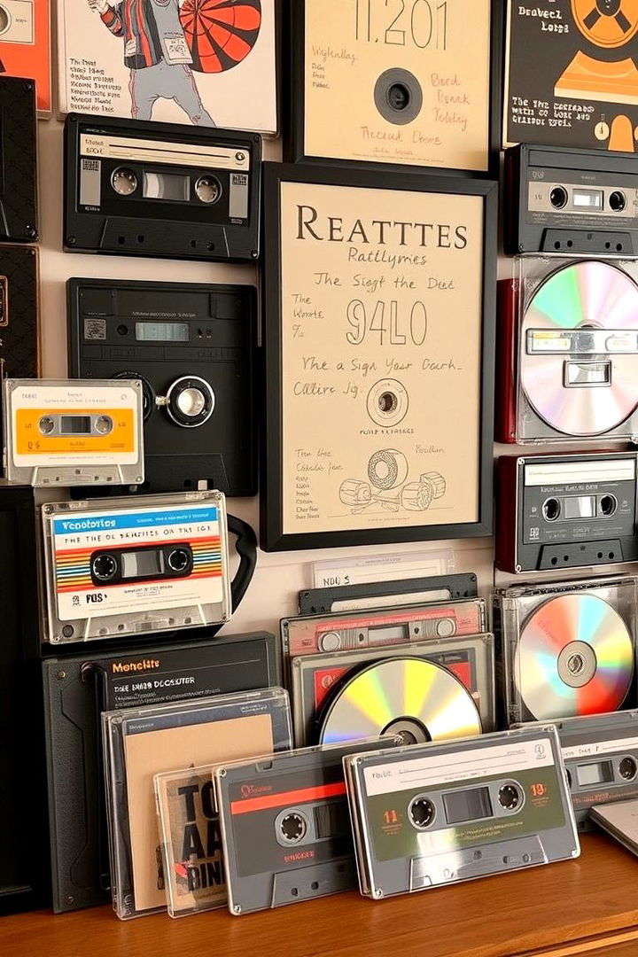 Cassette and CD Decor - 22 90s Bedroom Decor Ideas