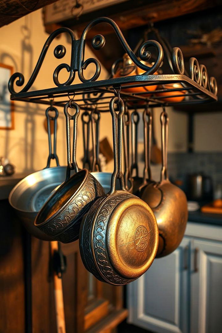 Cast Iron Pot Racks and Hooks - 22 Medieval Home Decor Ideas