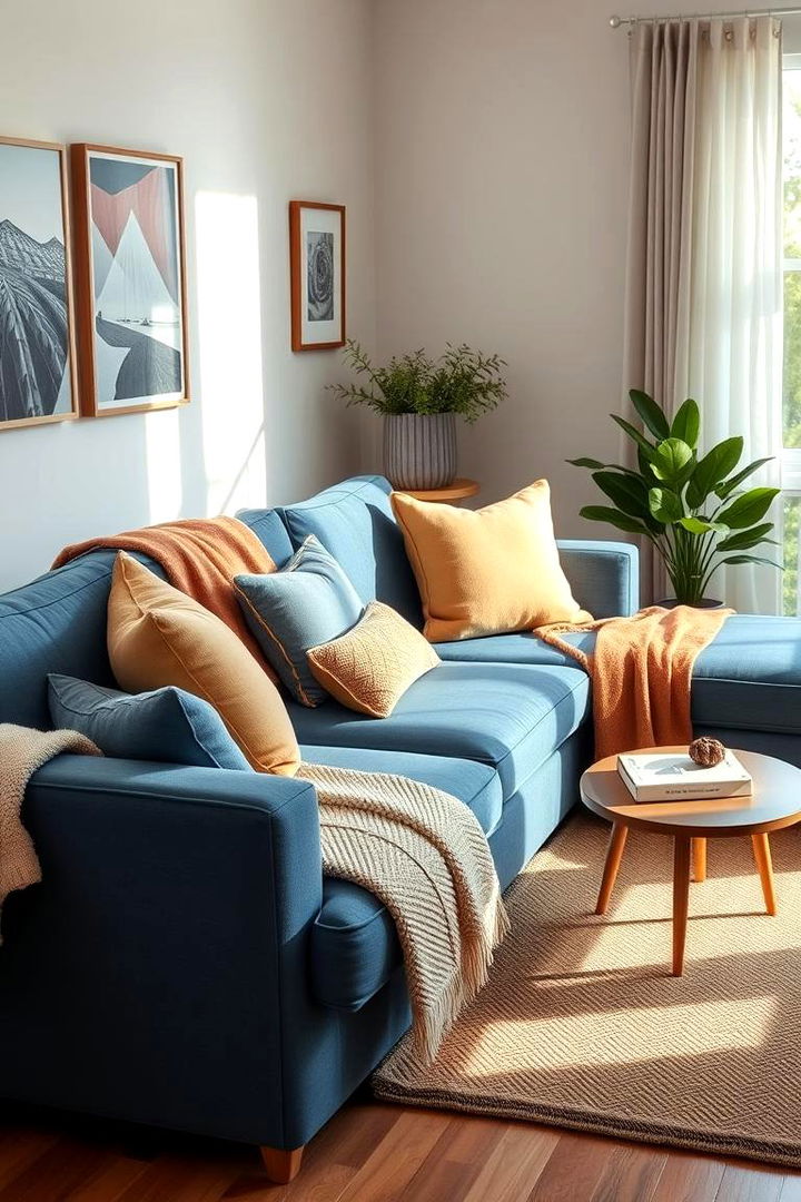 Casual Comfort Living - 22 Blue Couch Living Room Ideas