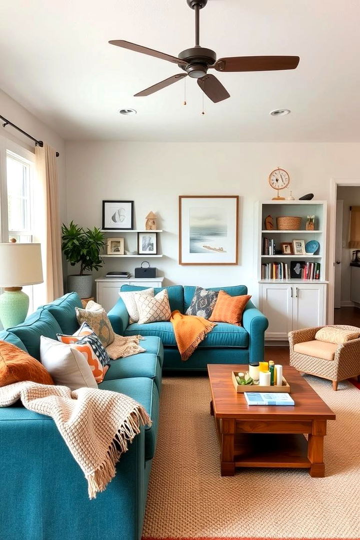 Casual Family Haven - 22 Teal Couch Living Room Ideas