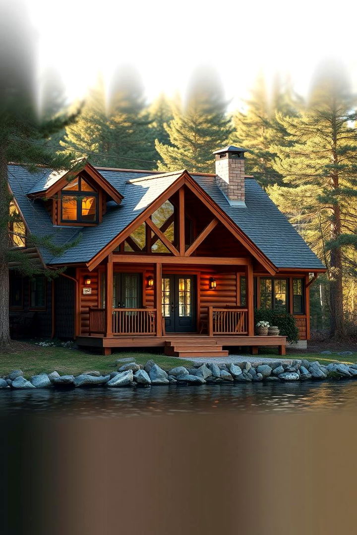 Cedar Brown Warmth - 22 Lake House Exterior Colors Ideas