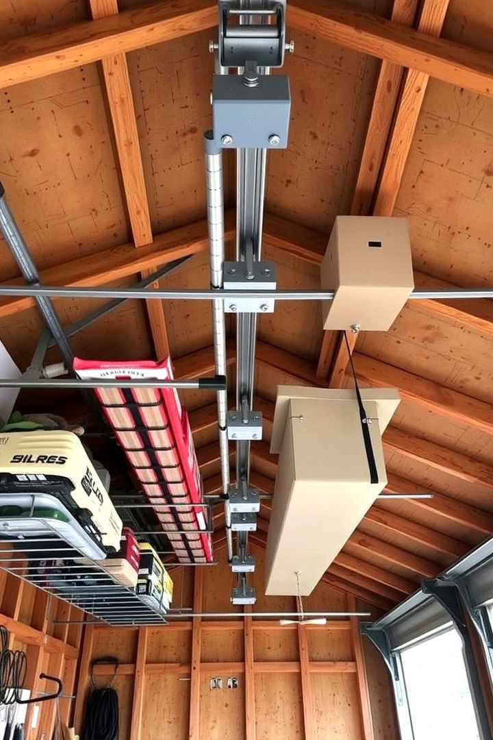 Ceiling Mounted Storage - 22 Shed Organization Ideas