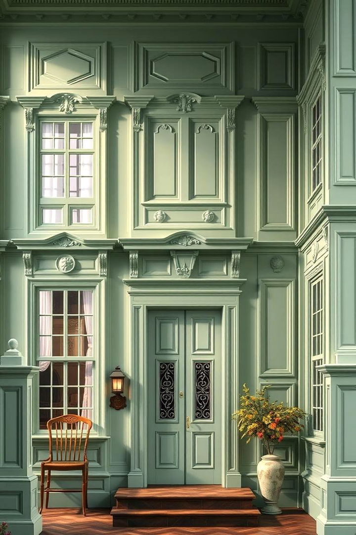 Celadon Cool Retrospect - 22 Green Victorian House Colors