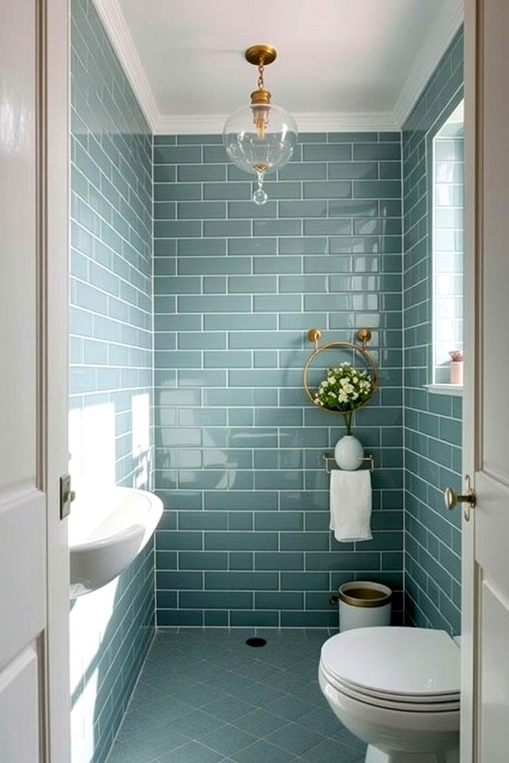 Celadon Glamour - 22 Green Bathroom Tile Ideas