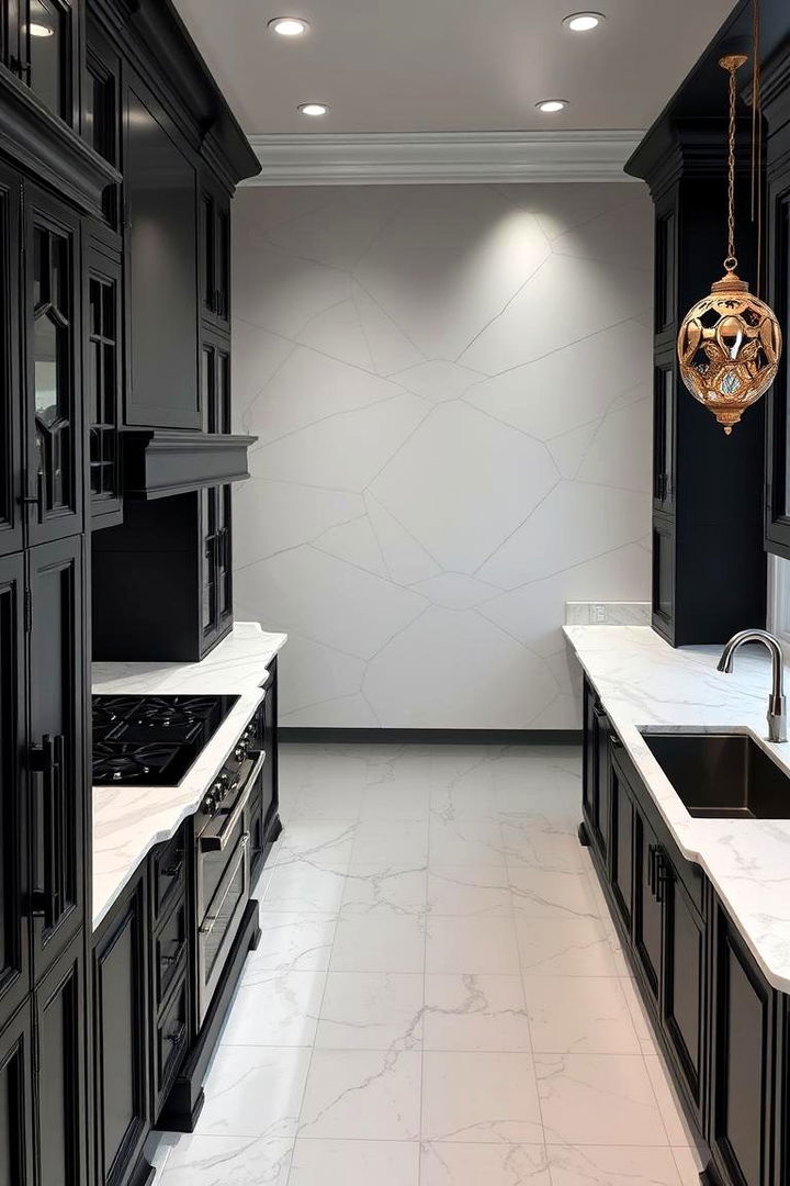 Celebrating Intricate and Subtle Design Nuances - 22 Black Kitchen Cabinets With White Countertops