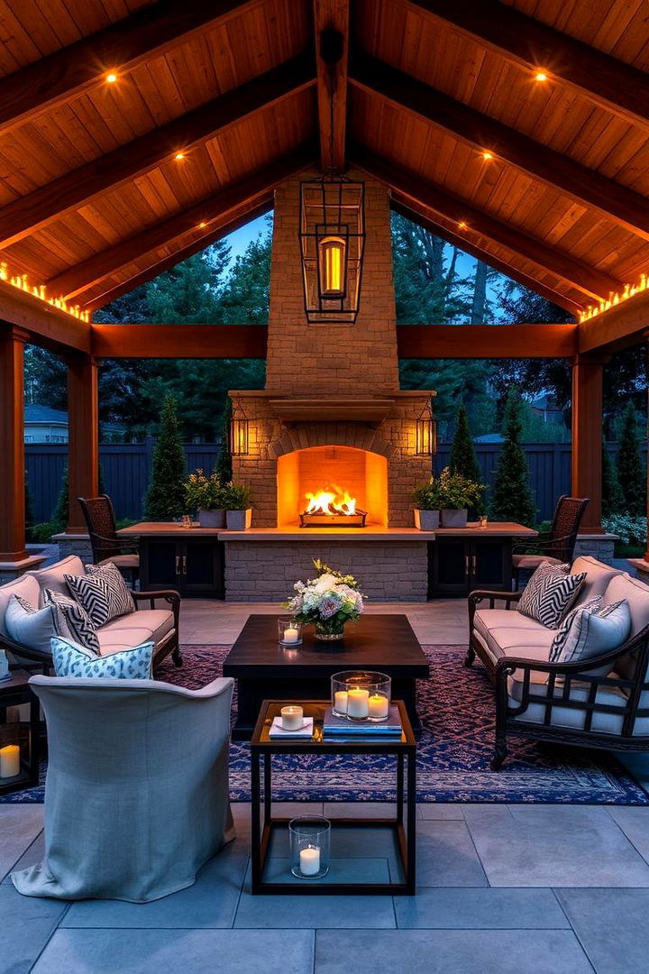 Celebrating Outdoor Living Elegance - 22 Backyard Pavilion With Fireplace