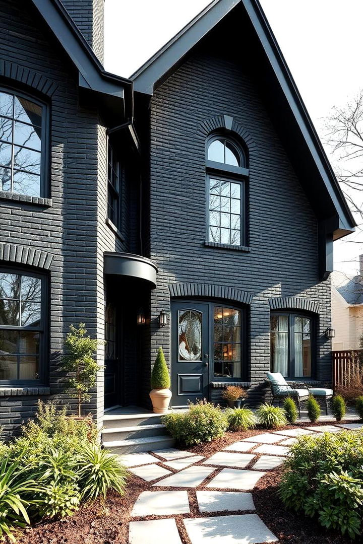 Celebrating Unique Home Identity - 22 Black Brick House Exteriors