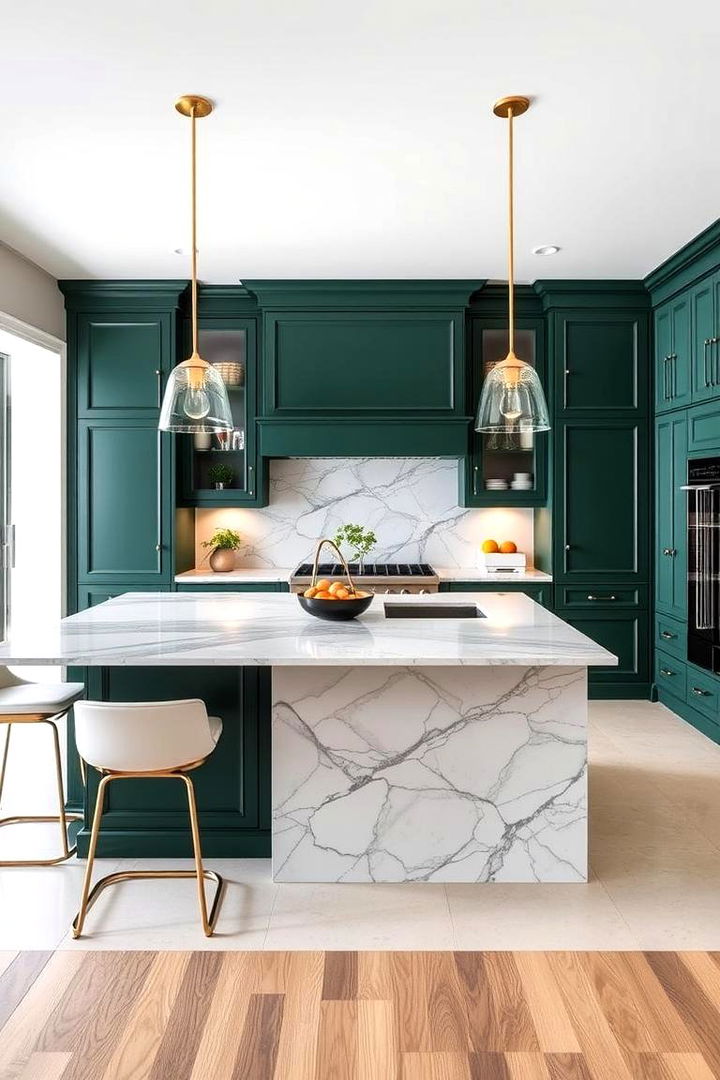 Centerpiece Forest Green Kitchen Islands - 22 Forest Green Kitchen Ideas