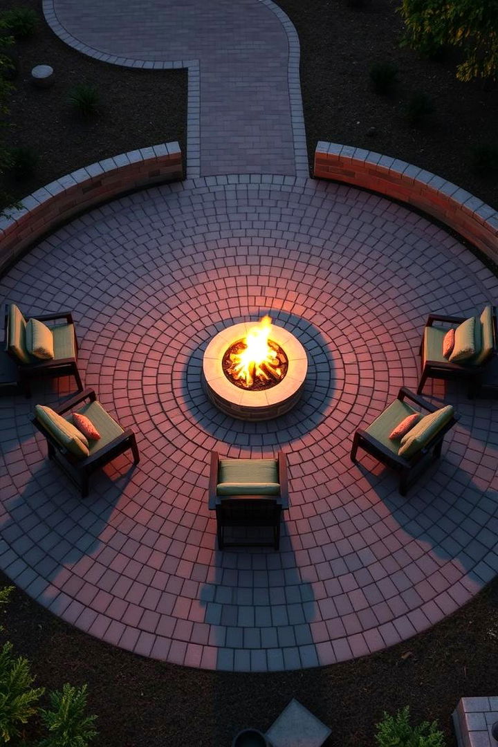Central Fire Pit Focal Point - 22 Brick Patio Ideas