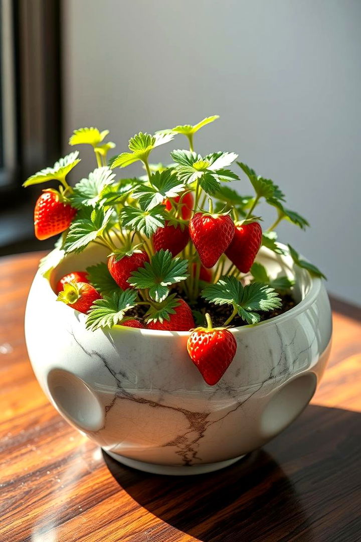 Ceramic Bowl Strawberry Planter - 22 Strawberry Planter Ideas