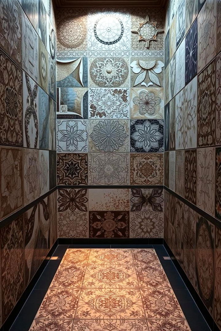 Ceramic Tile Art Panels - 22 High Ceiling Tall Wall Decor Ideas