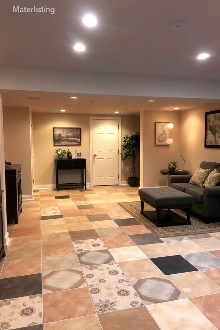 Ceramic Tile Charm - 22 Basement Floor Ideas