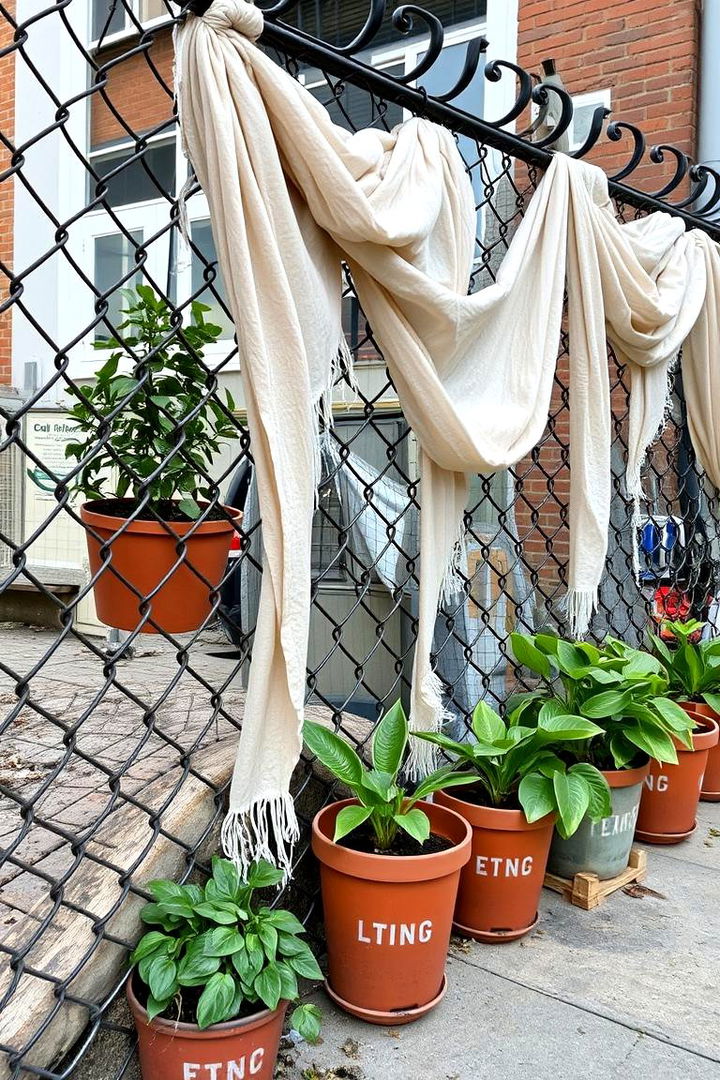 Chain Link with Decorative Elements - 22 Temporary Fence Ideas