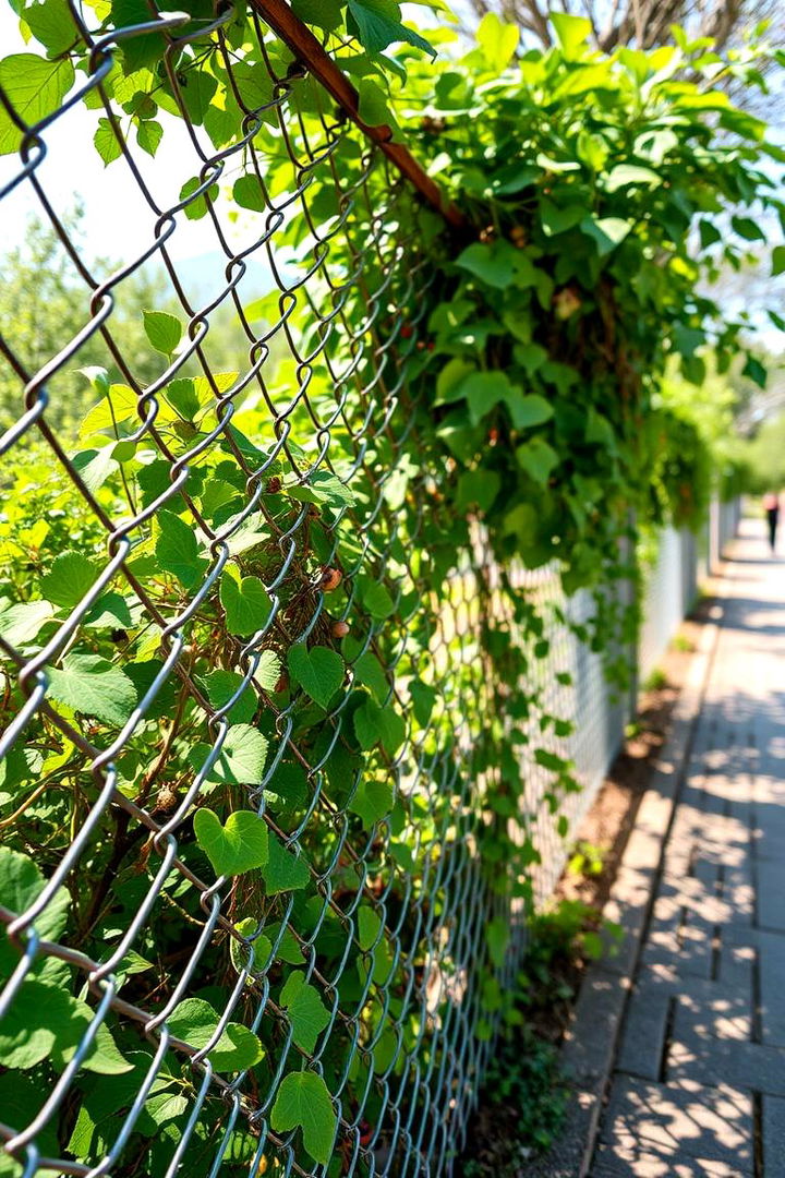 Chain Link with Greenery - 22 Backyard Fence Ideas
