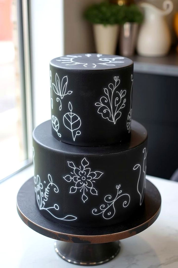Chalkboard Charm - 22 Naked and Semi-naked Wedding Cake Ideas
