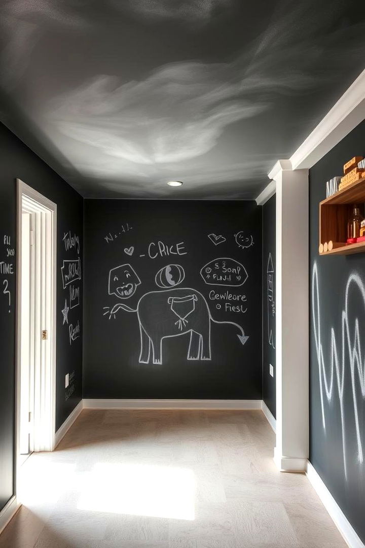 Chalkboard Paint Feature - 22 Basement Accent Wall Ideas
