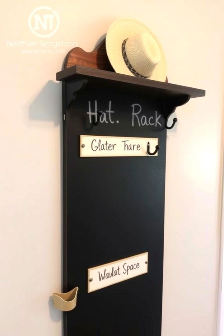 Chalkboard Painted Hat Rack - 22 Hat Rack Ideas