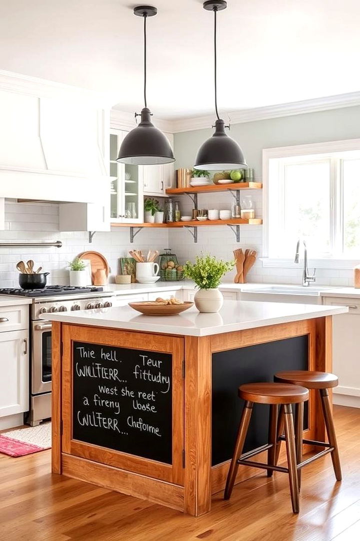 Chalkboard Panel - 22 Kitchen Island Back Panel Ideas